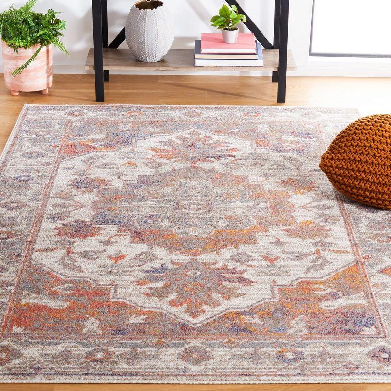 Ivory Synthetic Traditional Area Rug, 5' x 8'