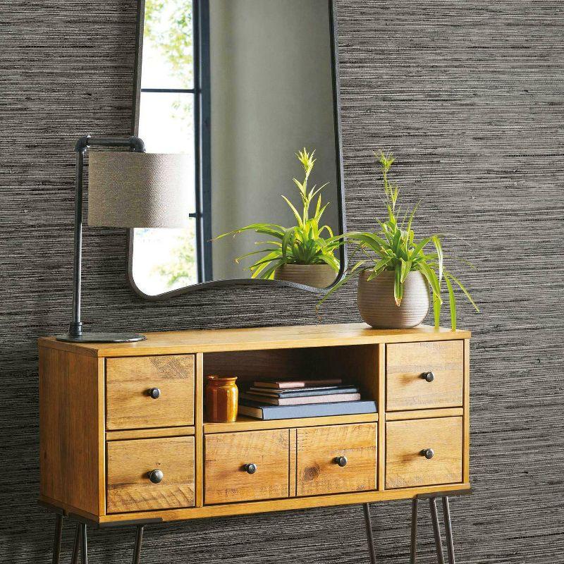 RoomMates Grasscloth Gray Peel & Stick Wallpaper