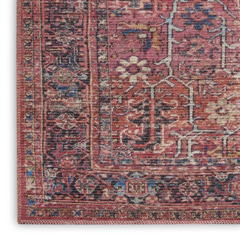 Bungalow Rose Machine Washable Oriental Red Area Rug