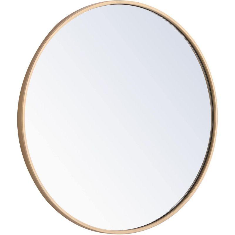 Elegant Lighting Metal frame Round Mirror 24 inch Brass finish