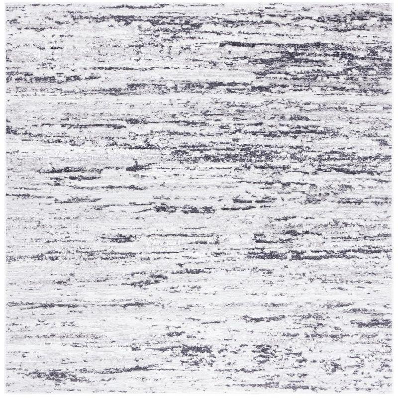 Amelia 700 ALA768 Machine Made Loomed Area Rug - Light Grey/Charcoal - 5'-3" X 5'-3"  Square - Safavieh