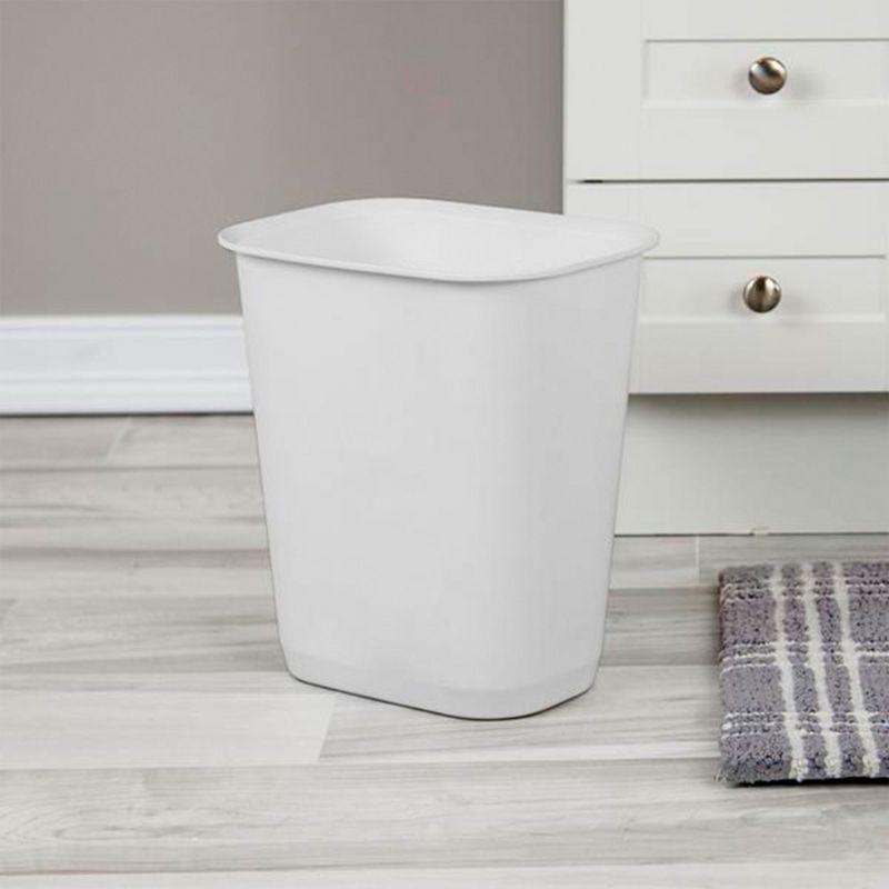 Sterilite 3 Gallon Rectangular Wastebasket with Sloped Rim and Textured Surface for Laundry Area, Bedroom, Office, Kitchen, and Home Use