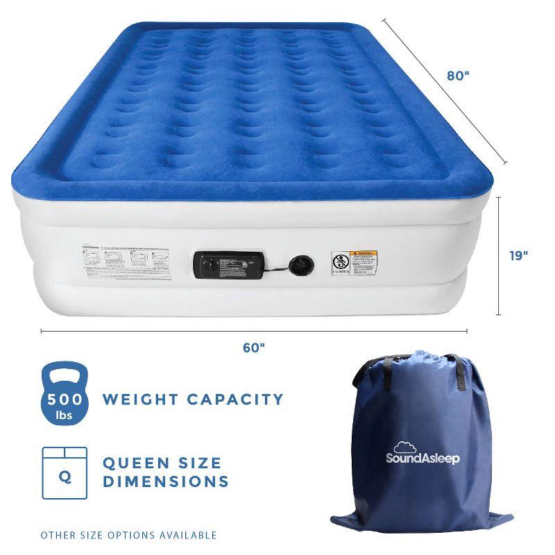 SoundAsleep Dream Series Air Mattress with ComfortCoil Technology & Internal High Capacity Pump -  Twin - Blue