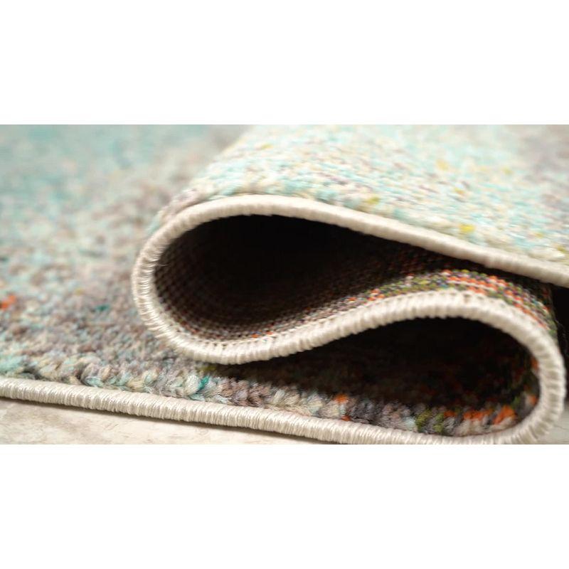 Serene Splash Cream/Turquoise Synthetic 5' x 8' Abstract Area Rug