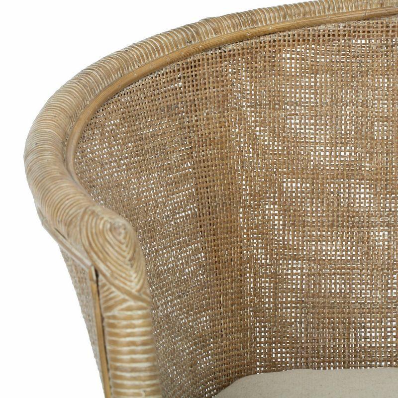 Alexana Rattan Armchair - White Wash/White Cushion - Safavieh