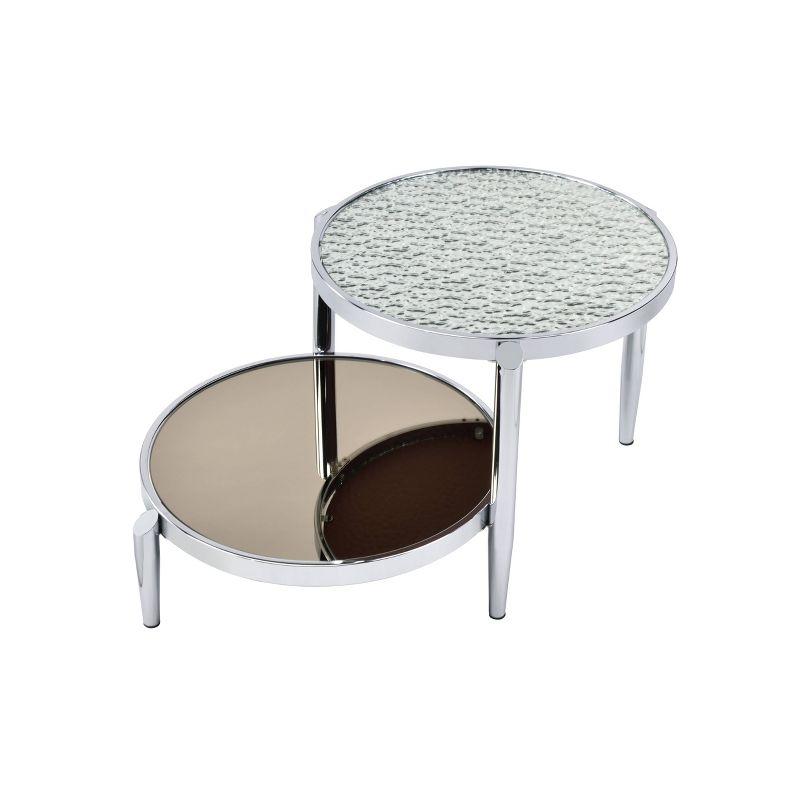 Acme Furniture Abbe Coffee Glass Table Chrome Finish