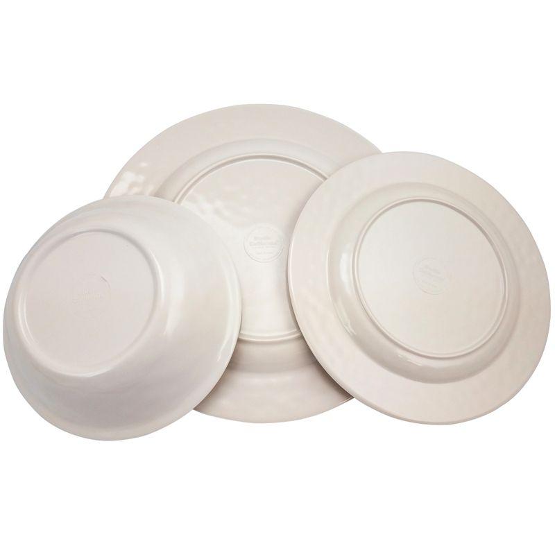 Mauna White Crackle Melamine 12-Piece Dinnerware Set