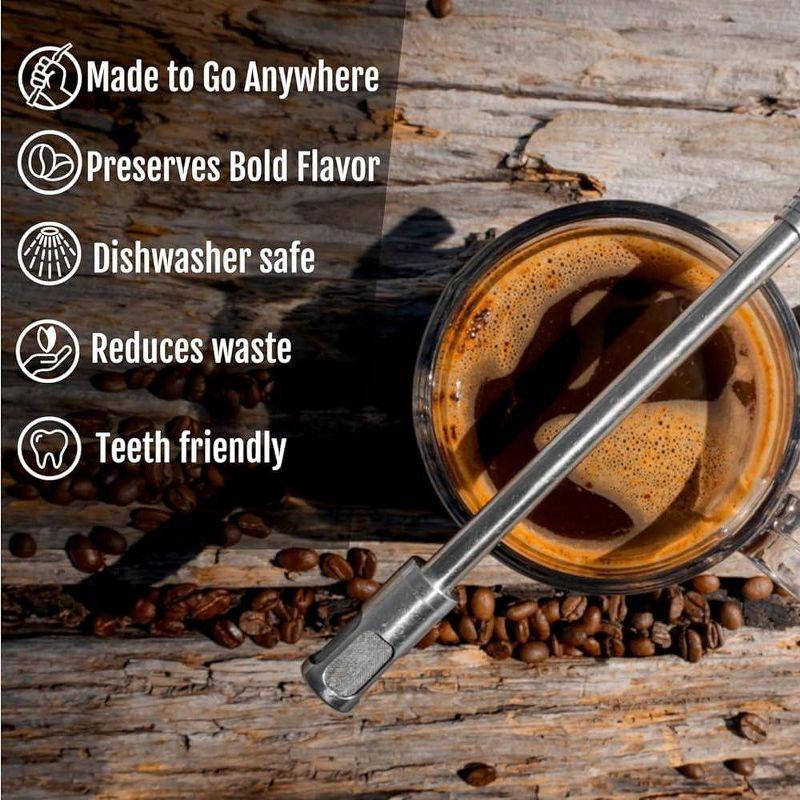 JoGo Stainless Steel Brewing Straw for Coffee, Tea, and More | Ultra-Portable and Reuseable | Great for Camping and Traveling