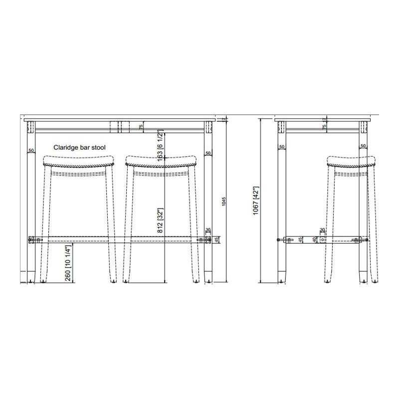 Claridge 42" Rich Brown Wood Bar Height Pub Table