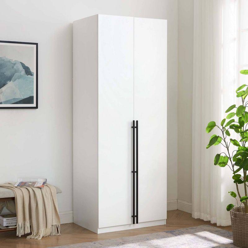 Manhattan Comfort Lee Freestanding Wardrobe Closet 3.0 with 1 Hanging Rod, 3 Shoe Shelves, and 1 Basic Shelf
