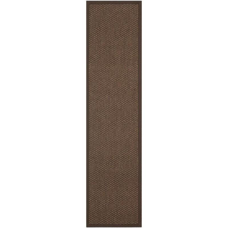 Chocolate Brown Cotton Tufted Runner Rug with Non-slip Backing