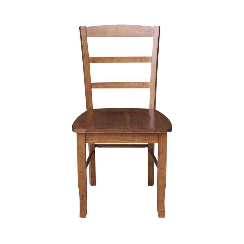 Distressed Oak Solid Wood High Ladderback Side Chair Set