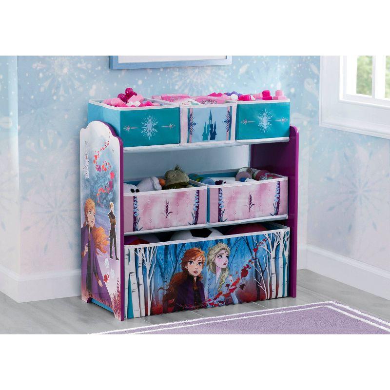 Disney Frozen II 6-Bin Kids' Toy Organizer with Wood Frame