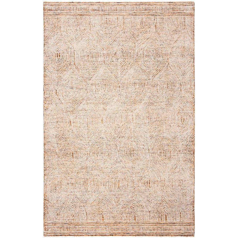 Abstract ABT340 Handmade Indoor Area Rug - Ivory/Rust - 5'x8' - Safavieh