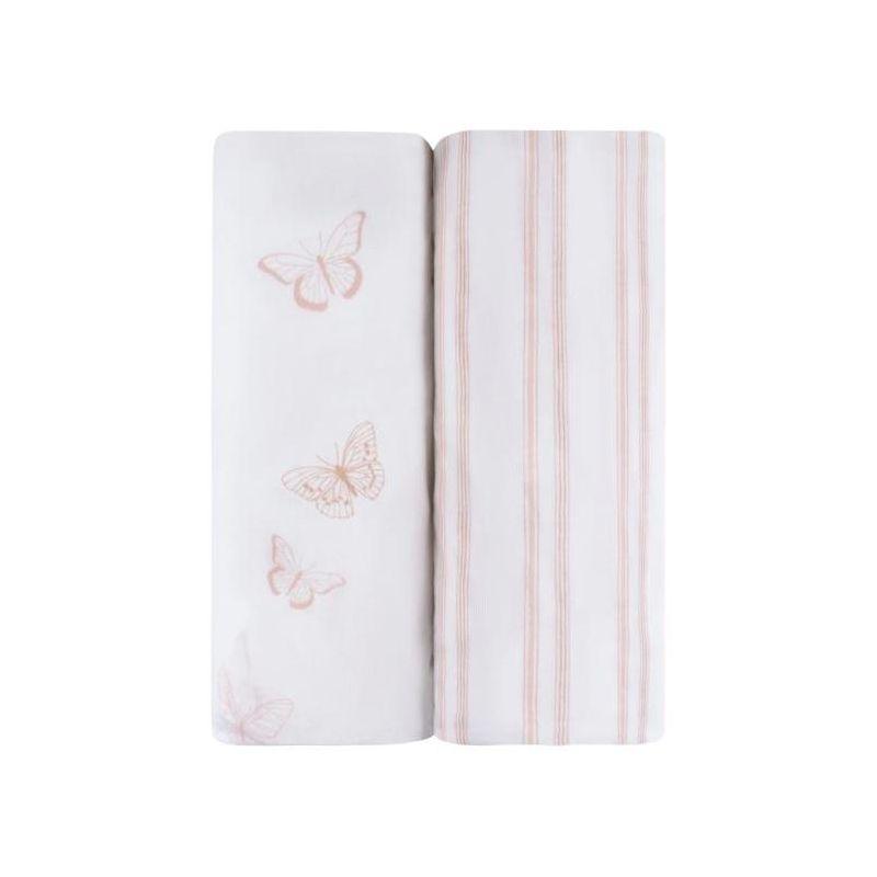 Ely's & Co. Baby Fitted Bassinet Sheet  100% Combed Jersey Cotton Pink for Baby Girl 2 Pack