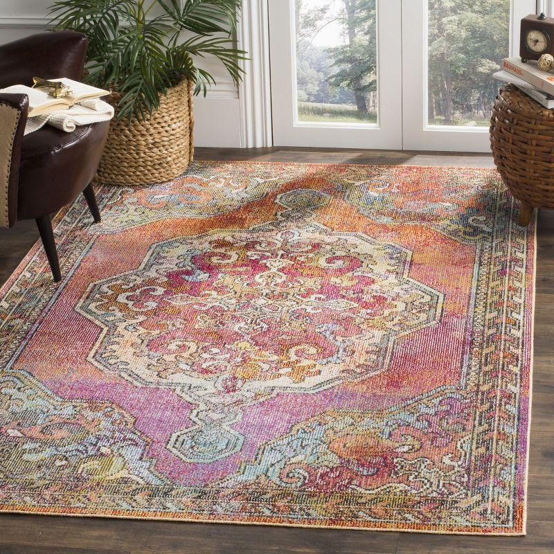 Crystal CRS502 Power Loomed Accent Rug - Orange/Light Blue - 3'x5' - Safavieh.