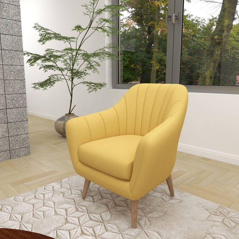 32" x 30" Modern Fabric Accent Chair Yellow - Olivia & May