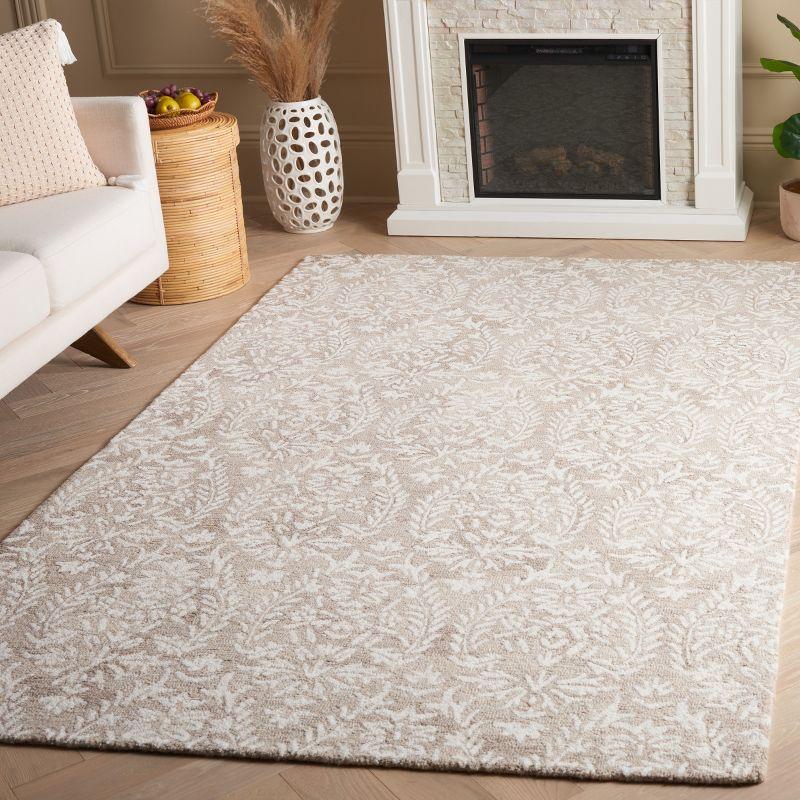 Ebony Hand Tufted Wool Floral Rug