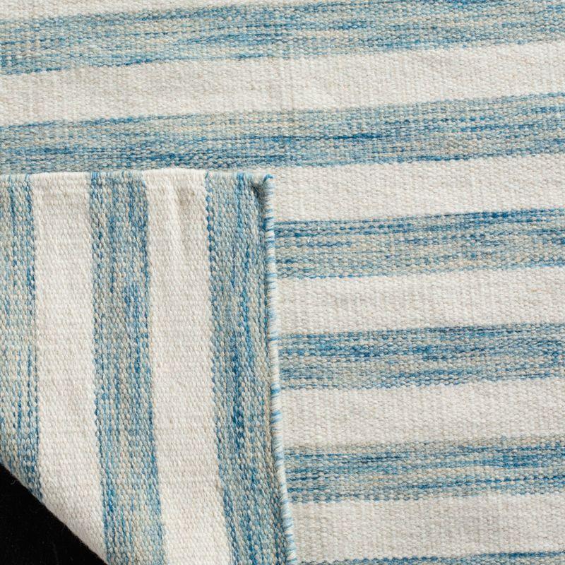 Dhurries DHU575 Hand Woven Area Rug - Aqua/Ivory - 3'x5' - Safavieh.
