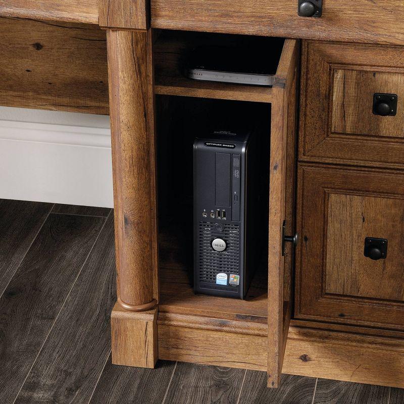 Palladia Computer Desk and Hutch Vintage Oak - Sauder: Home Office Workstation, Easy Glide Drawer