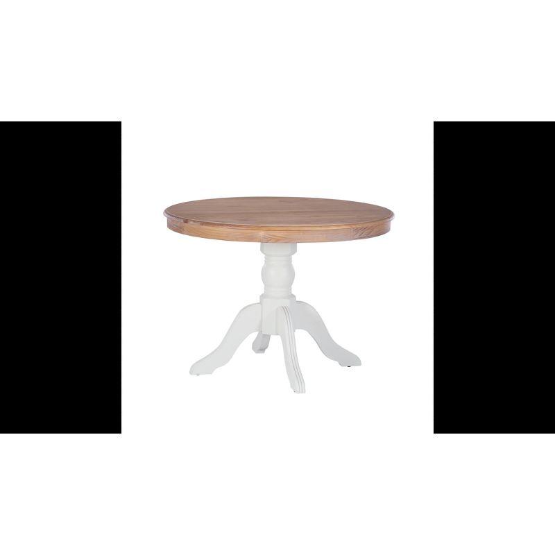 Tobin Traditional Pedestal Dining Table White/Natural - Linon