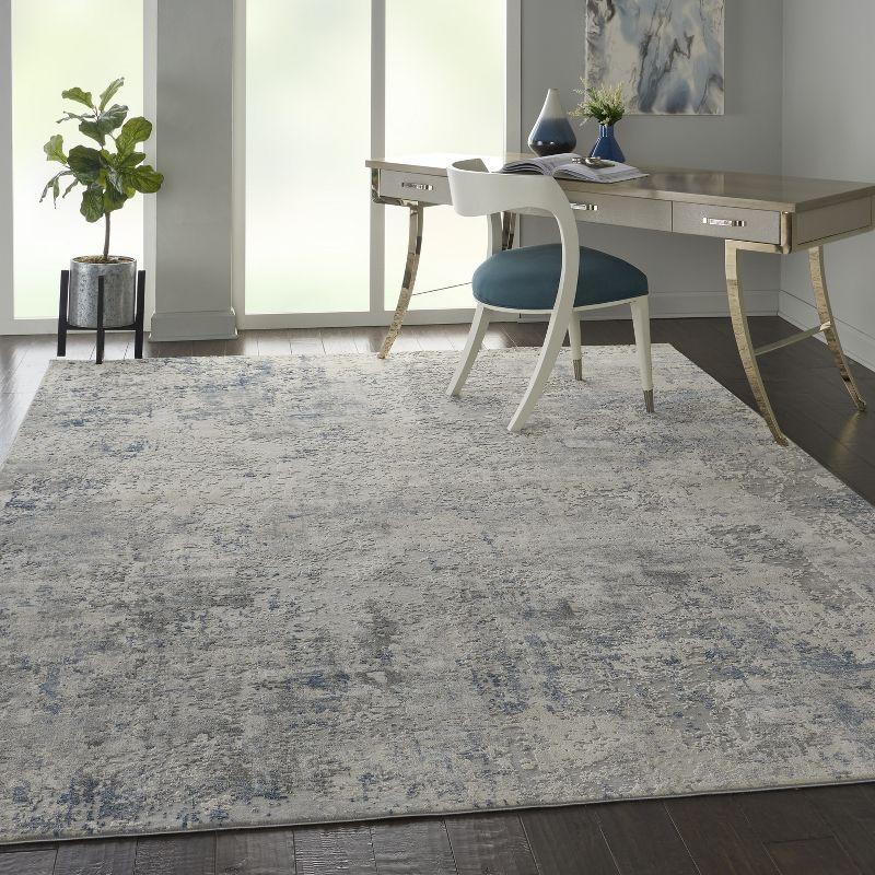 Modern Chic Abstract Gray Ivory Synthetic 7'10" x 10'6" Area Rug