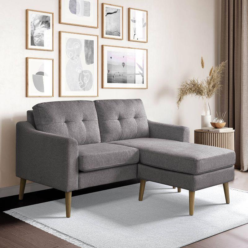 Serta Bellamy 2 in 1 Convertible Loveseat Chaise and Ottoman