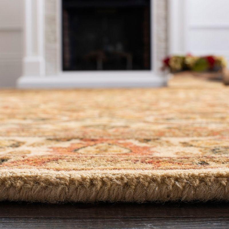 Handmade Elegance Round Tufted Wool Rug in Gold, 59"