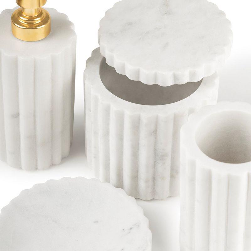 Roksana White Marble Bath Accessories, Set of 4