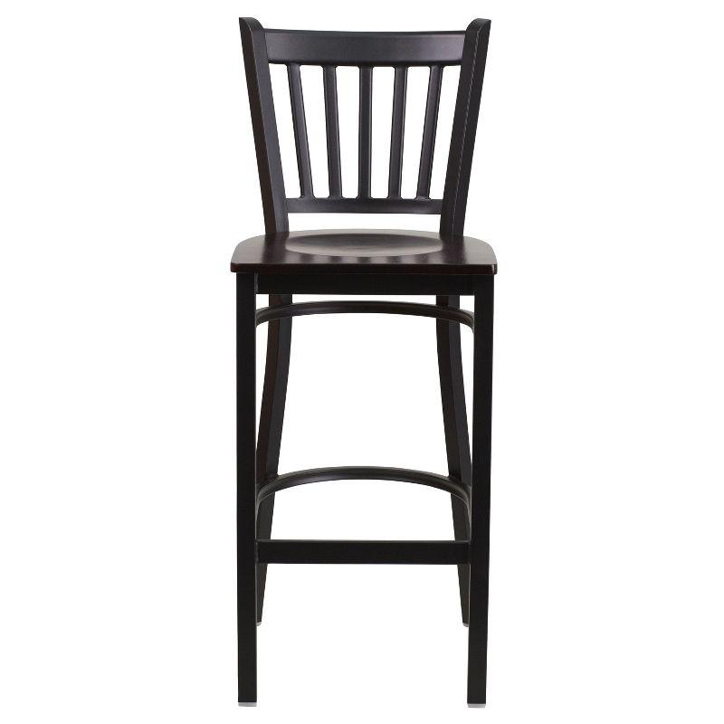 Flash Furniture Black Vertical Back Metal Restaurant Barstool