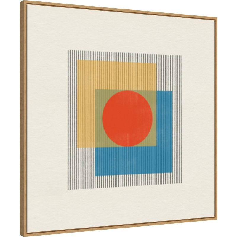 30" x 30" Mid-Century Modern Object No 3 by The Miuus Studio Framed Canvas Wall Art Print - Amanti Art: Lithograph, Polystyrene Frame