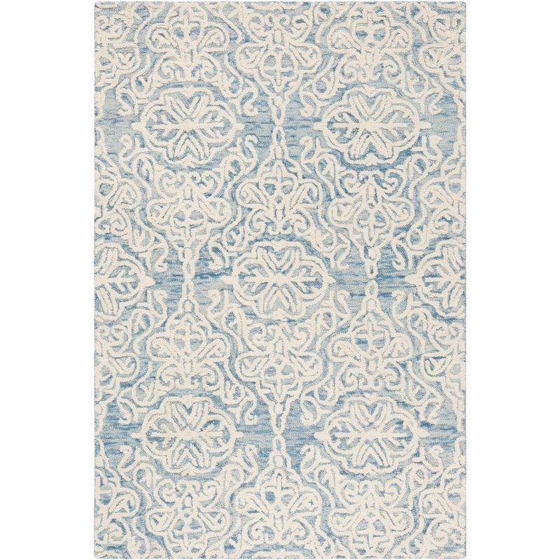 Blossom BLM112 Hand Tufted Indoor Accent Rug - Blue/Ivory - 3'x5' - Safavieh