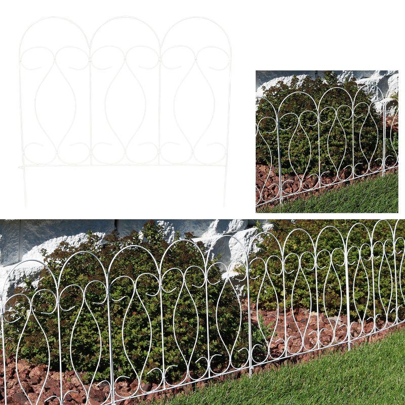 SunnyDaze Decor Traditional 24" x 24" Steel Decorative Garden Fence Panels (Set of 5)