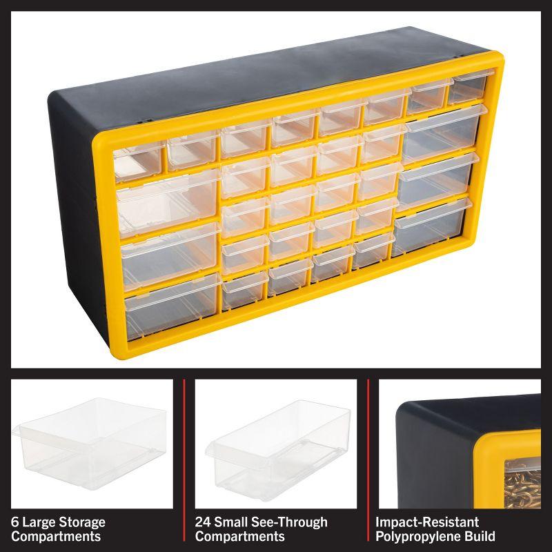 Stalwart 30-Drawer Small Part Organizer, Yellow