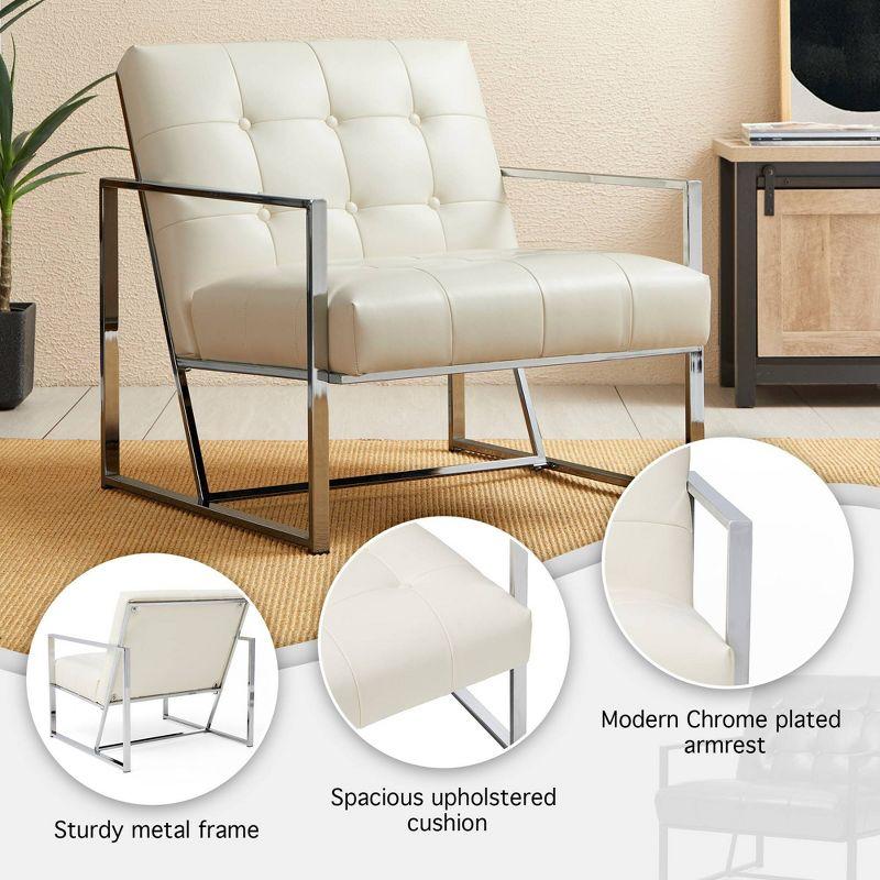 Siebo 30'' Wide Tufted Cream Armchair