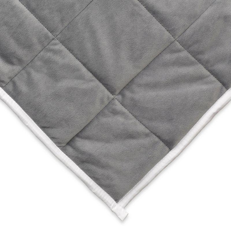 Reversible Luxe Fleece 12lb Weighted Blanket in Grey/White