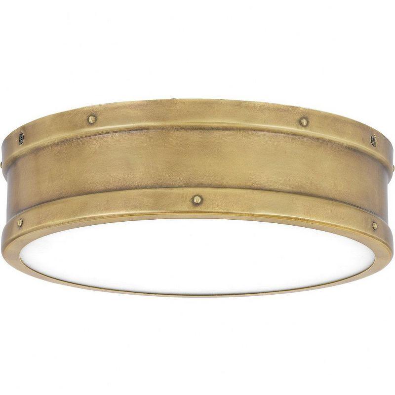 Quoizel Lighting Ahoy 1 - Light Flush Mount in  Weathered Brass