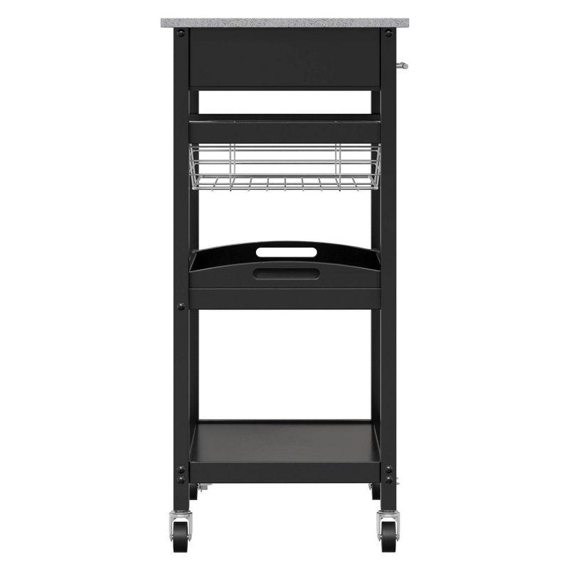 Julia Granite Top Kitchen Cart Wood/Black - Winsome