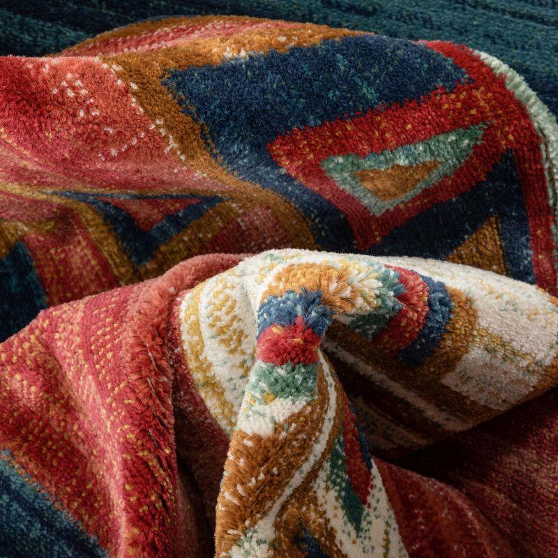 Union Rustic Crimson Southwestern Medallion Tribal Pattern Area Rug