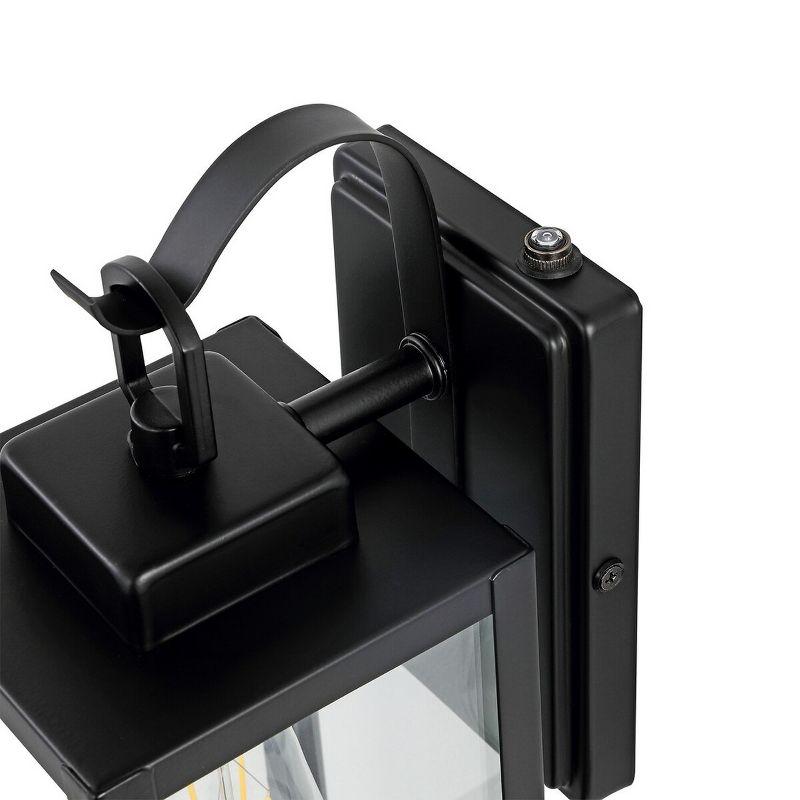 Clemens 6.65" Outdoor Sconce (Set of 2) - PLT4018 - Black - Safavieh