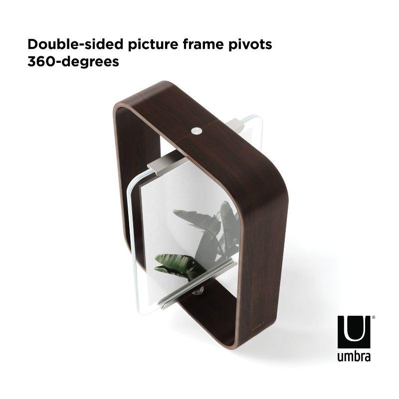 Aged Walnut 360-Degree Rotating Double-Sided Tabletop Frame