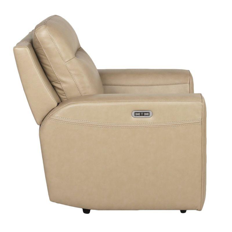 Steve Silver Co. Doncella Power Recliner Chair Sand: Upholstered Leather, Adult Assembly, No Tools Needed