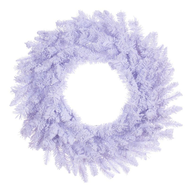 24" Flocked White PVC Winter Christmas Wreath