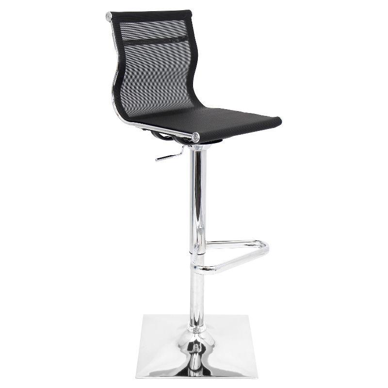 LumiSource Mirage 33.25" Barstool Metal/Black: Adjustable, Swivel, Low Back, Modern Design