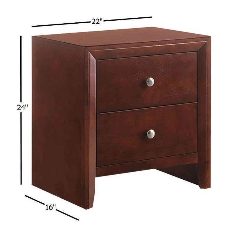 22" Ilana Nightstand Brown Cherry - Acme Furniture: Wood Composite, No Assembly, Meets ASTM Safety Standards