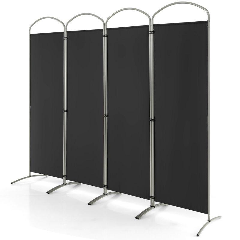 Costway 4 Panels Folding Room Divider 6 Ft Tall Fabric Privacy Screen Black