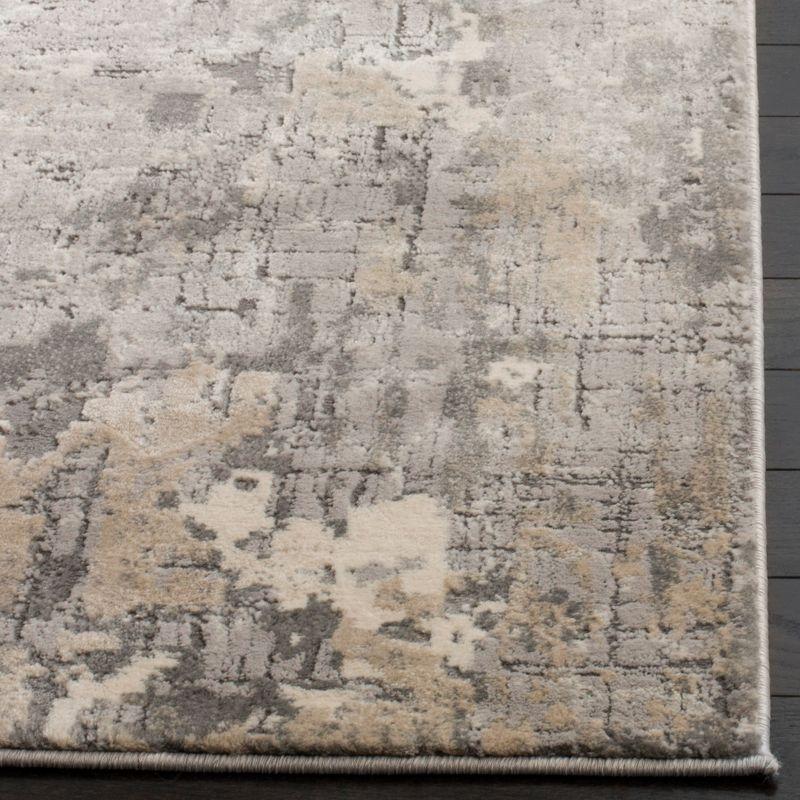 Elysian Fields Abstract Gray Synthetic 4' x 6' Area Rug