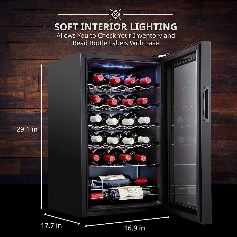 Ivation Single Zone 16.9'' Freestanding 24 Bottle Wine Refrigerator