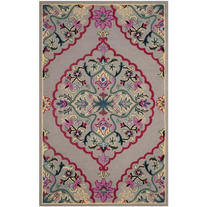 Handmade Bellagio Dark Grey & Multicolor Wool Area Rug - 6' x 9'