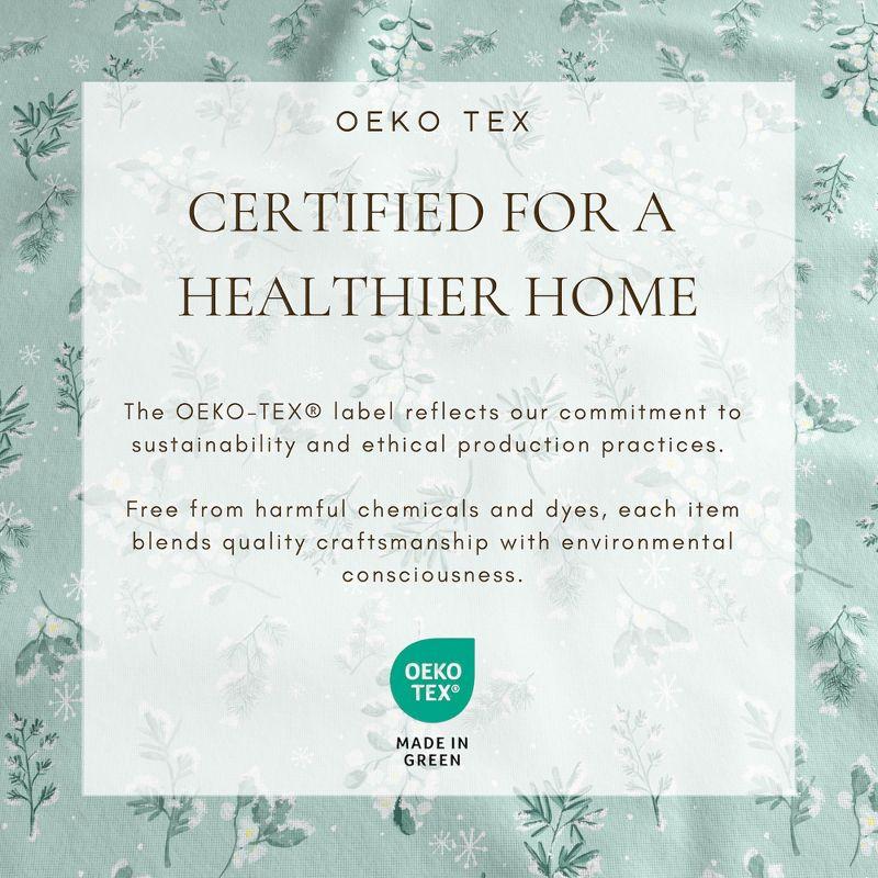 100% Cotton Winter Flannel Sheet Set - Great Bay Home (Twin, Snowy Botanical)